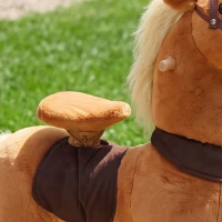 AIYAPLAY Reitpferd auf Rollen Spielpferd zum Reiten mit 4 Rädern Griffe Fußstütze, 95 cm hoch bis 40 kg, für Kinder 4-12 Jahren(m-9)
