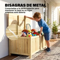 Outsunny Arcón Exterior de Madera 172 L Baúl Almacenaje con Tapa Abatible Resistente a la Intemperie para Jardín Madera Natural(m-5)