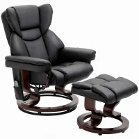 HOMCOM Relaxsessel mit Massagefunktion Fußhocker Liegefunktion Kunstleder 79 x 82 x 101 cm(m-20)