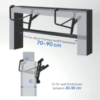 SPORTNOW Pull-Up Bar, No-Drilling Chin-Up Bar, Push-Up Stand with Resistance Bands, Padded Handles for Home Gym Exercise, Blue(m-5)