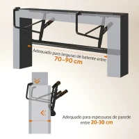 SPORTNOW Barra de Elevação Multifuncional Barra de Elevação de Parede com Bandas Elásticos de Resistência 100x50x27 cm Preto e Laranja(m-5)