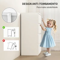HOMCOM Cómoda com 4 Gavetas para Quarto, Design Moderno, Fecho Suave, para Sala, Closet ou Hall de Entrada, 80x39x95 cm, Branco(m-6)