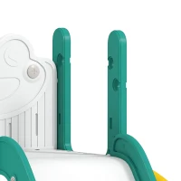 AIYAPLAY Toboggan pour tout-petits 5 en 1 toboggan autoportant pour enfant avec panier de basket, télescope, 178x70x86cm, jaune(m-14)