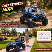AIYAPLAY 24V elektrische kinderauto UTV, 2-zits met lithium-accu, 2,4G-afstandsbediening, 2 x 120 W motoren en softstart(m-7)