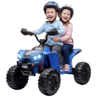 AIYAPLAY Quad Elétrico Infantil 24 V, 2 Lugares, 2 Motores de 120 W, Suspensão às 4 Rodas e Arranque Suave, Azul(m-11)