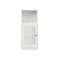 Smart Low Bathroom Cabinet with Louvered Doors, Nordic Floor-Standing Storage Cabinet for Bathroom Cloakroom, 36L x 30W x 86H cm, White(m-2)