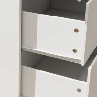 HOMCOM Caisson Bureau Mobile avec 8 Tiroirs, Meuble Rangement Bureau pour Documents et Imprimante, 53x40x103,5cm, Blanc(m-10)