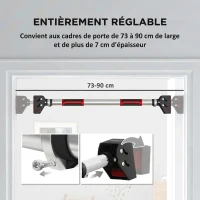 SPORTNOW Barre de traction pour porte, barre de musculation pour cadres de porte sans vis - longueur ajustable (72-109cm)(m-4)