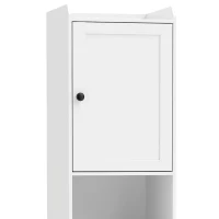 HOMCOM Hoge Badkamerkast met Wasmand, 40 cm Breed, Wit(m-12)