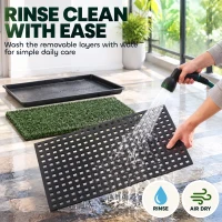 PawHut Dog Toilet Tray, Dog Grass Pee Pad with Artificial Grass Mat, Drainage System for Puppy Training 88x56.5cm(m-7)