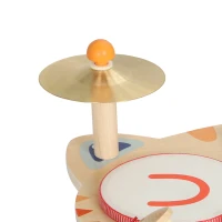 AIYAPLAY Kids Drum Kit, Wooden Musical Instruments with Xylophone, 2 Drums, Cymbal, Shaker, Wood Block, Gift for 18 M-6 Years(m-13)