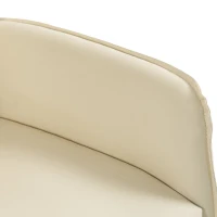 HOMCOM Fauteuil Relax Électrique Pivotant Massant et Chauffant Fauteuil Inclinable en PU Hauteur Réglable Double Moteur Crème(m-12)