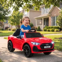 AIYAPLAY Macchina Elettrica per Bambini 12V Audi A5L con Telecomando, 2 Motori e Telecomando, Rosso(m-10)