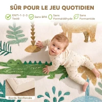 AIYAPLAY Tapis de Jeu pour Enfants Tapis de Chambre d'Enfant en Mousse Épaisseur 3 cm Motif Animal Base Antidérapante 150x200cm(m-5)