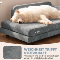 PawHut Hundesofa XL orthopädisches Hundebett mit Rückenlehne Abnehmbar Kissen für große Hunde unter 35 kg(m-7)