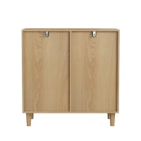 Slanted Laundry Cabinet with 2 Removable Inner Baskets, Freestanding Storage Unit for Bathroom and Laundry, 69.5L x 35W x 70.5H cm, Oak(m-10)