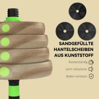 SPORTNOW Hantelset verstellbar 30 KG Kurzhantel Set Kurzhanteln Langhanteln Hanteln Set für Krafttraining(m-7)