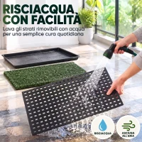 PawHut Lettiera per Cani con Prato Sintetico, Vassoio e Sistema di Drenaggio, 88x56.5 cm per Interni ed Esterni, Verde(m-7)