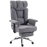 HOMCOM 250 kg Big and Tall Massage Office Chair with Heat, High Back, Height Adjustable Linen Executive Desk Chair, Dark Grey(m-1)