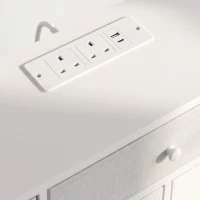 HOMCOM Chest of Drawers for Bedroom with LED Light & Charging Station, 9 Drawers Storage Unit/TV Stand, White(m-10)