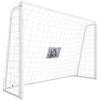 HOMCOM Portería de Fútbol con Soporte de Metal y Red para Entrenamiento de Fútbol en Jardín Aire Libre 186x62x123 cm Blanco(m-1)