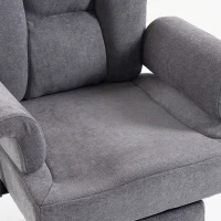 HOMCOM 250 kg Big and Tall Massage Office Chair with Heat, High Back, Height Adjustable Linen Executive Desk Chair, Dark Grey(m-12)