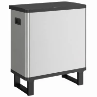 HOMCOM Pattumiera Automatica con Sensore 54L, 3 Scomparti, Secchi Interni Rimovibili, Acciaio Inox, Argento(m-1)