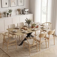 HOMCOM Tavolo da Pranzo Allungabile 4-8 Posti, Rovere(m-10)