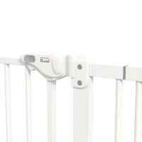PawHut Adjustable Safety Gate w/ One Extensions, Four Adjustable Screws, White(m-12)