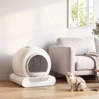 PawHut Self Cleaning Cat Litter Tray, Automatic Cat Litter Tray w/ APP Control, 65L Extra Large Capacity, 9L Waste Bin(m-9)