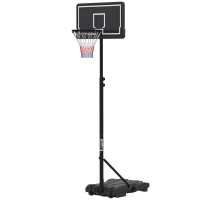 AIYAPLAY Cesto de Basquetebol Infantil com Suporte, Altura Regulável 179-209 cm, com Rodas, Interior/Exterior, 3-8 Anos, Preto(m-11)