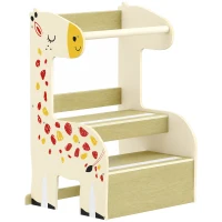 AIYAPLAY Torre Montessoriana Bambini in Legno, Antiscivolo, Barre di Sicurezza, Design a Giraffa, 3-8 Anni, Cucina, Bagno(m-1)