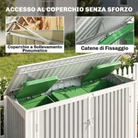 Outsunny Copribidoni in Acciaio per 3 Cassonetti da 240L con 2 Porte e Coperchio, 233x105x118.5/133 cm, Argento(m-5)