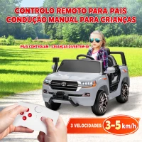 AIYAPLAY Carro Elétrico para Crianças Toyota Land Cruiser 12V com Faróis Buzina Arranque Lento e Música MP3 107x65x55,5 cm Cinza(m-6)