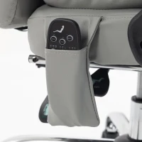 HOMCOM Sillón de Oficina Masajeador Vibrante y con Calefacción, Silla de Oficina Ergonómica en PU, Respaldo Reclinable, Reposacabezas, Gris(m-8)