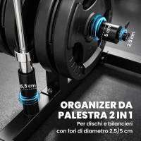 SPORTNOW Rastrelliera Portadischi 3 Livelli con Adattatori 2,5/5 cm Nero(m-4)