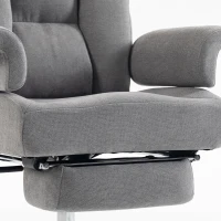 HOMCOM 250 kg Big and Tall Massage Office Chair with Heat, High Back, Height Adjustable Linen Executive Desk Chair, Grey(m-13)