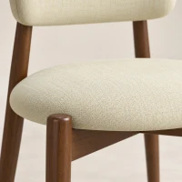 HOMCOM Lot de 2 Chaises Salle à Manger, Chaises de Cuisine en Chenille avec Dossier Incurvé, Assise Rembourrée, Beige(m-13)