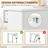 HOMCOM Scarpiera Salvaspazio Slim con 2 Ante a Ribalta, Scarpiera Ingresso con Ripiani Regolabili, Cassetto, Base Rialzata, Bianco(m-6)