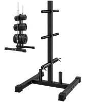 SPORTNOW Rastrelliera Portadischi 3 Livelli con Adattatori 2,5/5 cm Nero(m-11)