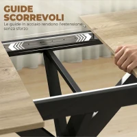HOMCOM Tavolo da Pranzo Allungabile 4-8 Posti, Rovere(m-6)