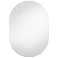 HOMCOM Specchio da Bagno LED 60x90cm Senza Cornice, 3 Colori Dimmerabili e Altoparlante Bluetooth(m-1)