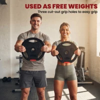 SPORTNOW Weight Plates Set, with Two 5kg and Two 2.5kg weights, Black(m-4)