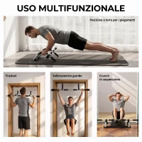 HOMCOM Barra per Trazioni Montaggio Senza Viti Barra per Addominali Max.110 kg(m-4)