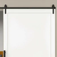 HOMCOM Kit pentru ușă glisantă din lemn cu șină de 200cm și capacitate de 20kg, negru(m-6)