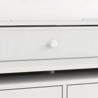 HOMCOM Chest of Drawers for Bedroom with LED Light & Charging Station, 9 Drawers Storage Unit/TV Stand, White(m-11)