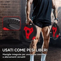 SPORTNOW Dischi Palestra con Maniglie, 20 kg, Foro 2.5cm, Set 4(m-4)