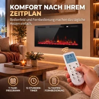 HOMCOM Elektrokamin mit Flammeneffekt und Wandkamin mit Fernbedienung(m-7)