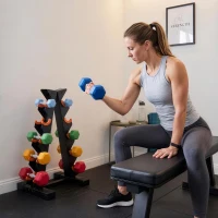 SPORTNOW 5-Tier Dumbbell Rack, A-Frame Weight Stand with Protective Washers, Non-Slip Feet, Space-Saving Storage for Home Gym(m-14)