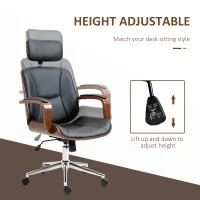 Vinsetto Office chair, office chair with removable headrest height adjustable and tilt function, 66x65x125cm, black(m-4)